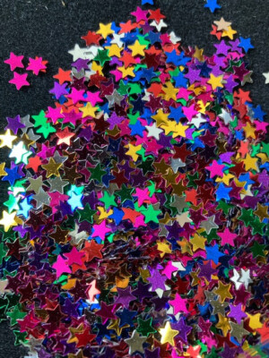 Stern Pailletten Mix Multicolor 6 x 6 mm, Beutel mit 60 g