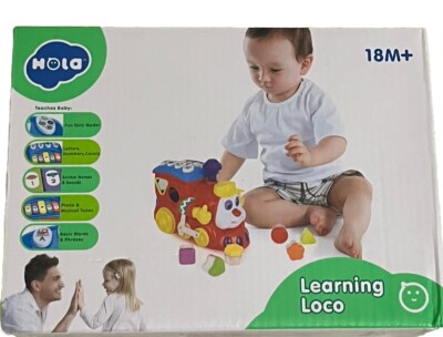 Hola Baby Toys IQ Train On Wheels With Light Music Basic Words & Phrases NIB