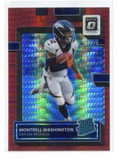 MONTRELL WASHINGTON 2022 Donruss Optic RC Red Hyper #295 Rated Rookie Broncos