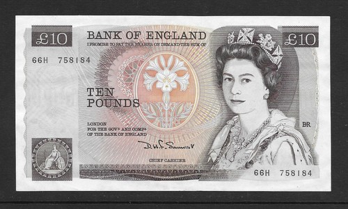 BILLETE M1218 INGLATERRA DIEZ LIBRAS £ 10 PREFIJO 66H  - Imagen 1 de 2