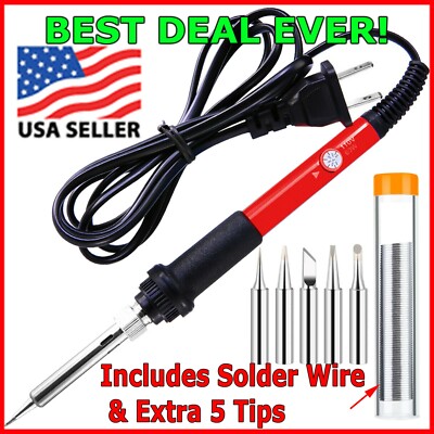 Soldering Iron Electric Gun Adjustable Temperature Welding Solder Wire Kit  60W