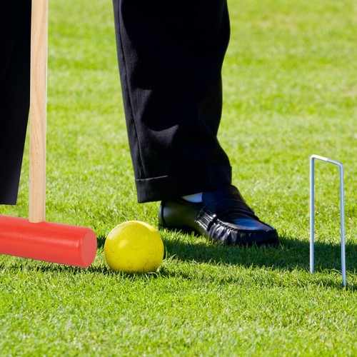 Krocket Holz Spiel Kinder Croquet 4 Spieler Crocket Outdoorspiel Familien Pro - Bild 7 von 10