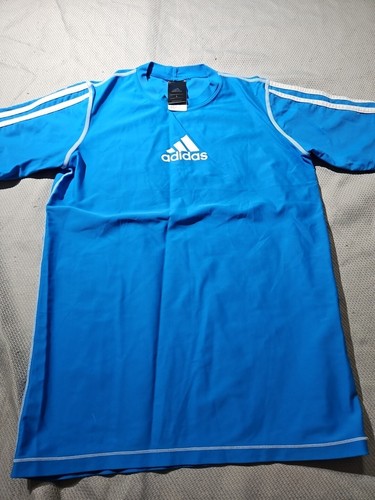 Adidas Shirt Youth Boys Large Blue Embroidered Logo Casual Tee Active Top - Picture 4 of 12