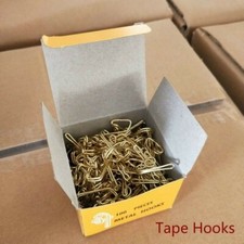 100 x Metal Curtain Hooks Pin and Tape String Clip French Pinch Pleat Drape
