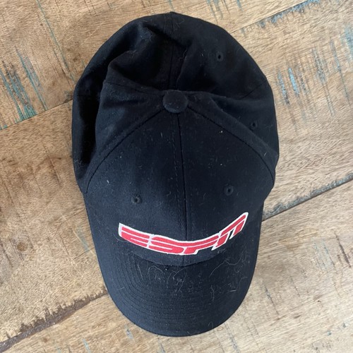 ESPN Hat Black Hat Adjustable Adult Size L/XL Black ESPN Hat Baseball Cap - Picture 8 of 12