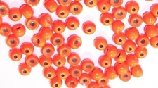 20 Count HOT ORANGE TUNGSTEN ROUND BEADS Fly Tying Pick from 6 Sizes