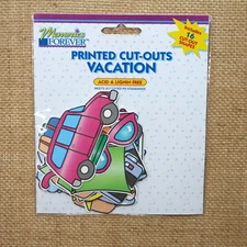 Memories Forever Printed Cut -Outs Vacation Theme Die Cuts 16 Shapes
