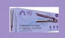 SB2 By Sutra Tourmaline Infused Ceramic 1" Digital Flat Iron, Purple Bnib