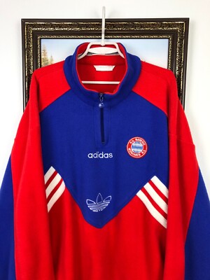 Vintage 90's Adidas Bayern Munich Football Fleece Jacket Soccer
