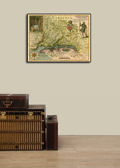 1627 Map of Virginia by John Smith Historic Vintage Style Wall Map - 18x24 - Image 3 of 3