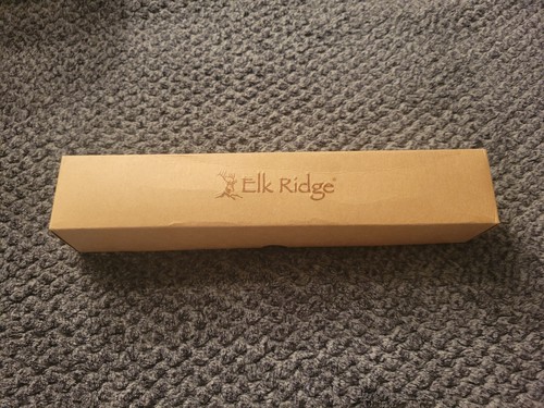 Hunting Knife Elk Ridge 5.75in. Etched Blade Light Wood Handle Skinner + Sheath - Picture 8 of 14