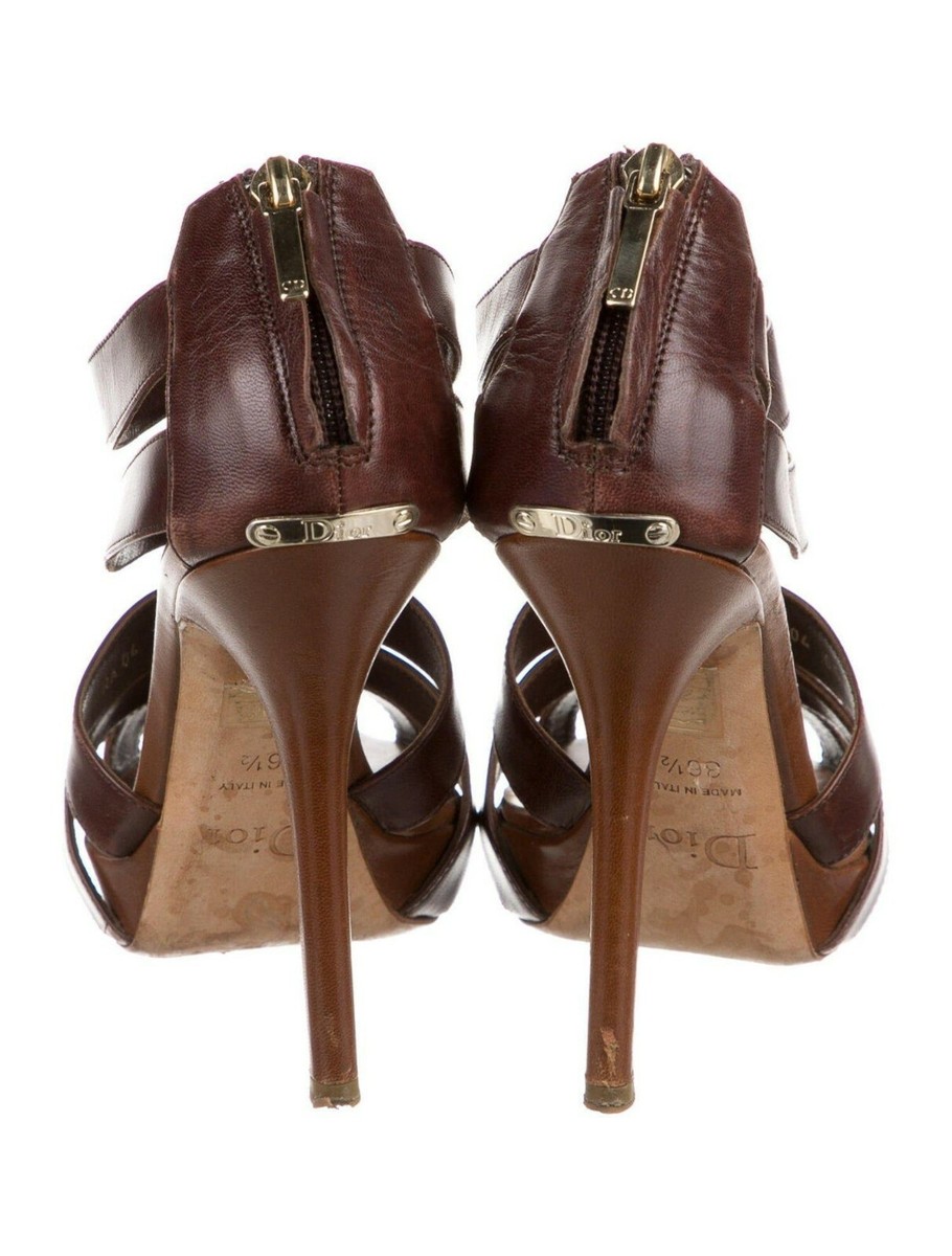 Christian Dior Heels Size 36.5 Brown Gladiator Multi-Strap Christian Dior Heels Size 36.5 Brown Gladiator Multi-Strap