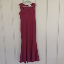 Dress The Population Monroe Gown Size L Burgundy Slit Sleeveless Formal Dress