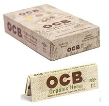 OCB Cáñamo Orgánico 1 1/4 Ancho Papel de Liar Caja Completa (24 Libros)