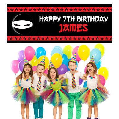 Ninja Happy Birthday Personalized Banner Party Decoration