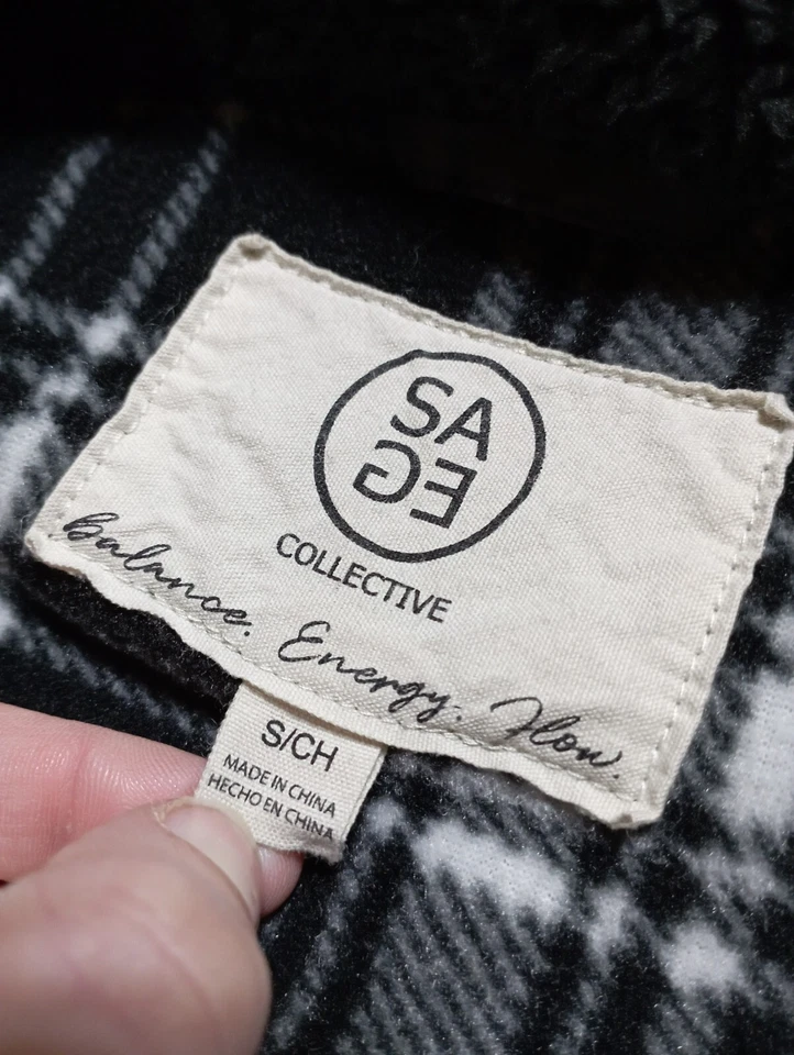 Sage Collective Vest Adult Womens Small Black Sherpa Fleece Lined - Image 2 of 4