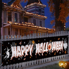 Happy Halloween Party Banner 6 Ft Giant Sign for Fence Yard Porch Holiday Decor