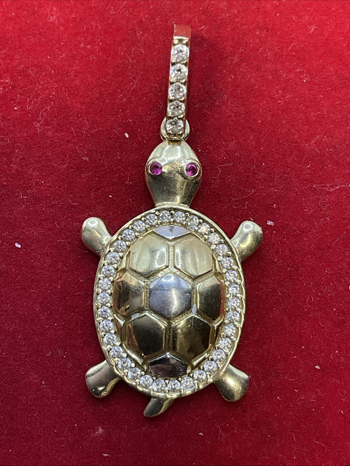 TURTLE Charm Pendant Solid 13K Two Tone Gold Crea… - image 12
