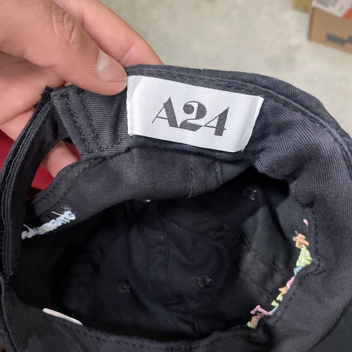 A24 Hat Rainbow 'A Twenty-Four' Cap Strapback Black as seen on