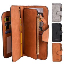 Large Capacity Women Leather Wallet Long Clutch Card Holder Purse Hasp Handbag