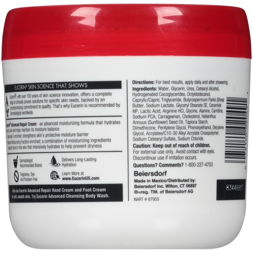 Eucerin Advanced Repair Body Cream, Body Cream for Dry Skin, 16 Oz Jar - 第 14/14 張圖片