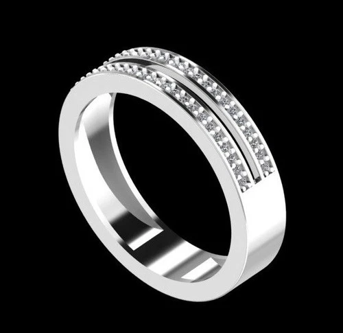 Moissanite Eternity Ring 925 Sterling Silver Wedding Band Women's Size 9 Sparkly