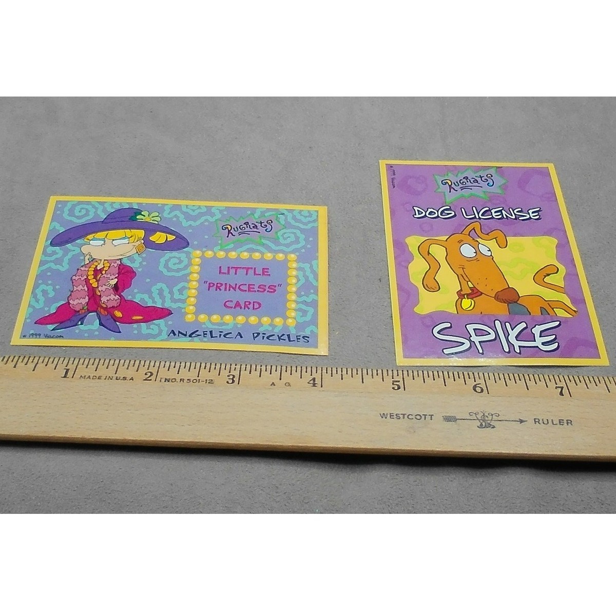 Vintage 1999 Rugrats Wallets Series Sticker #7 Angelica & #8 Spike