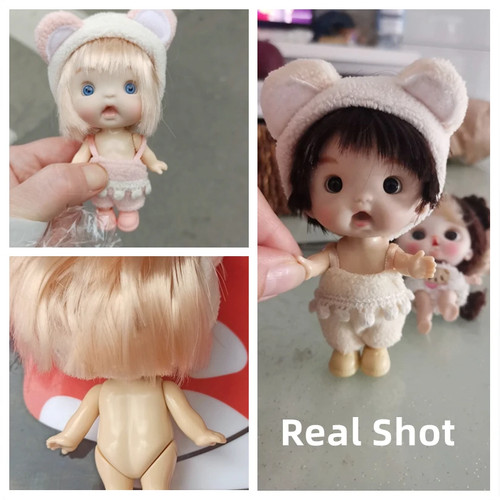 Mini Bambole Bjd 10 cm per Bambine OB11 Bambole Vestiti Carino Sorpresa Giocattoli Kawaii Face - Foto 18 di 31