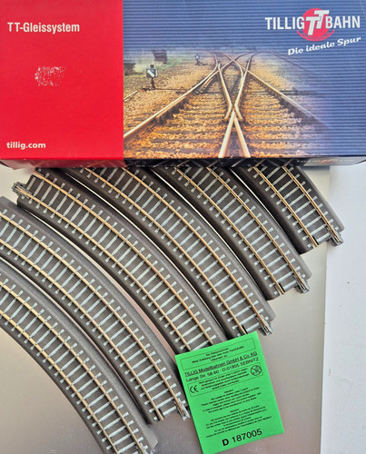 Tillig TT 1:120 12mm Gebogenes Gleis BR 11  R310 mm / 30°  x 6 Stück in OVP/2617 | Condition: Gebraucht