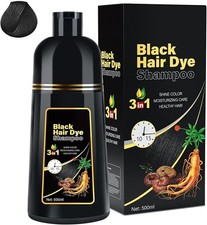 Black 3 in 1 Hair Dye Shampoo with Herbal Ingredients for Women & Men 500ml