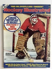1975 Hockey Illustrated MONTREAL Canadiens KEN DRYDEN No Lab Rick MARTIN Poster
