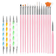 URAQT Nail Art Brushes Set 15pcs Acrylic Nail Brush Painting Pen and 5pcs Nail