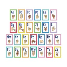 Carson Dellosa Sign Language Alphabet Poster Set, ASL Classroom Visuals