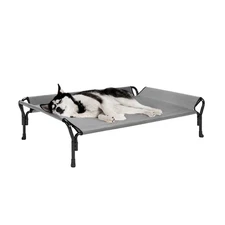 Elevated Dog Bed with Guardrail & Headrest Large 47" x 32" Gray