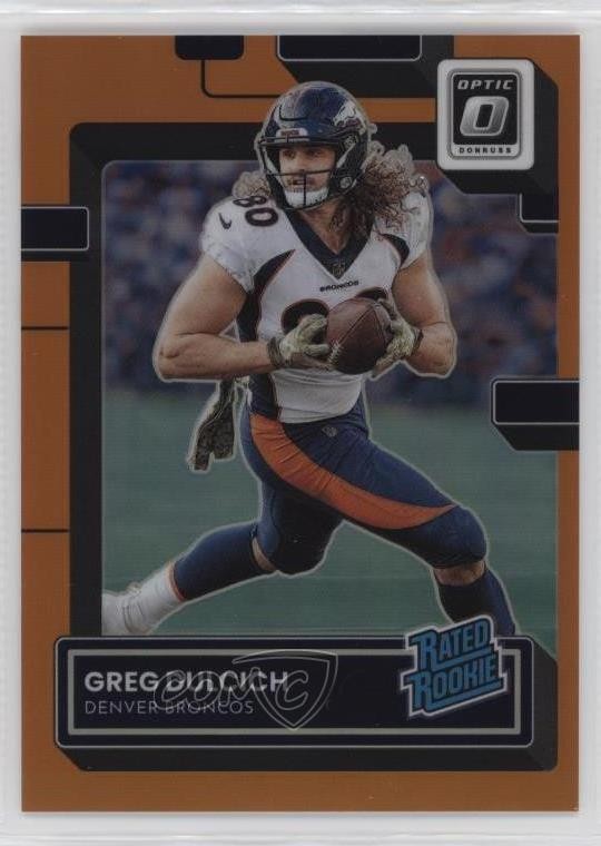 2022 Panini Donruss Optic Rated Rookie Orange Prizm 86/199 Greg Dulcich #288 1u6