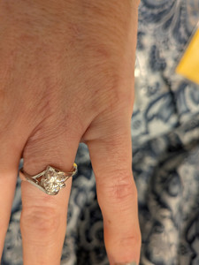 Moissanite Rhodium Plated  1.00ctw Round D Color Ring Size 8