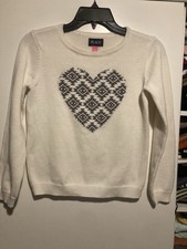 TCP The Children  s Place Girl CREAM Color Heart KNIT TOP SWEATER SIZE 10/12