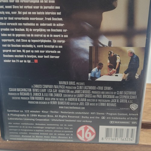 True Crime Dutch Subtitles PAL Nederlands Import VHS VCR Tape - Picture 3 of 4