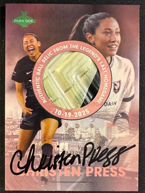 CHRISTEN PRESS 2025 PARKSIDE NWSL VOLUME 2 FINAL HOME GAME USED BALL RELIC /25!