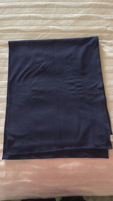 COOLIBAR CERTIFIED UPF 50+ SHAWL/WRAP/BLANKET NAVY BLUE 70''X31'' COTTON NWOT