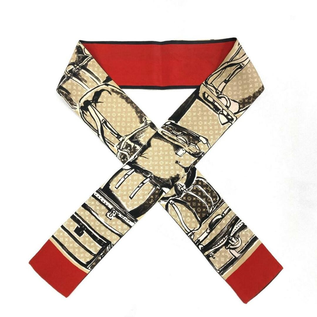 Louis Vuitton Bando Scarf 118cm Beige Red M73964 Pre-Owned