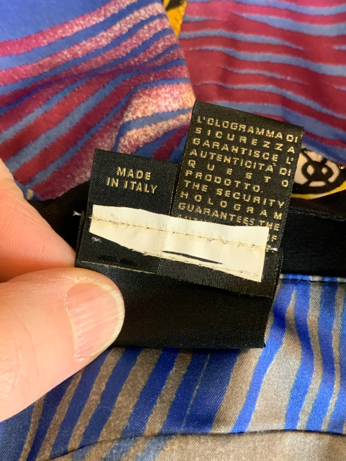 Just Cavalli Geometric Patchwork Gold Stitch Slee… - image 7