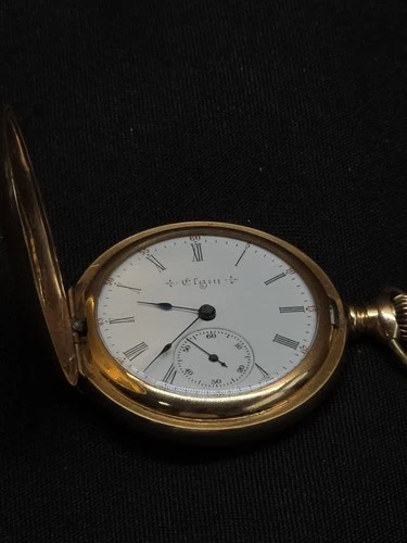 Antique 1904 ELGIN 18s 15J Pocket Watch - Grade 291 - Crescent 25yr GF Case
