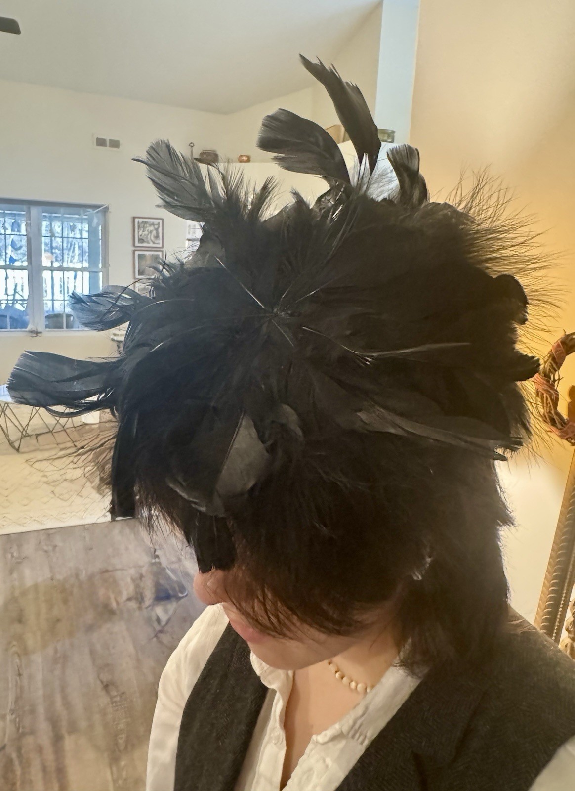 🖤 Dramatic Black Feather Fascinator – Statement … - image 2