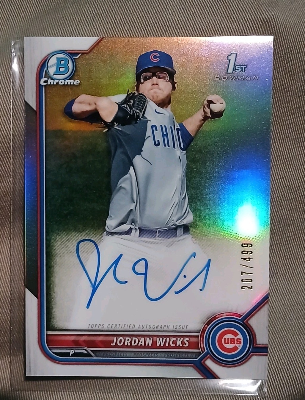 2022 Bowman Chrome  Jordan Wicks Prospect Auto Refractor /499 #CPA-JW