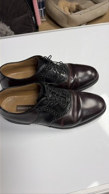 Johnston & Murphy Men's Burgundy Black Leather Saddle Oxfords 9