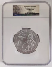 2021 P 5oz Silver 25C Tuskegee Airmen NGC SP 70