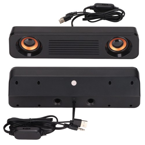 Wired Speaker HiFi Stereo Subwoofer USB Powered 3.5mm Plug Desktop Long Speak CB - Afbeelding 7 van 23