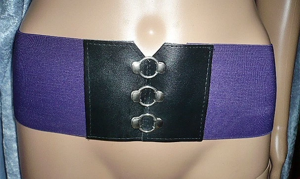 klasse Stretch Gürtel lila 10 cm breit Schnalle Korsett NEU + TOP - Bild 1 von 1
