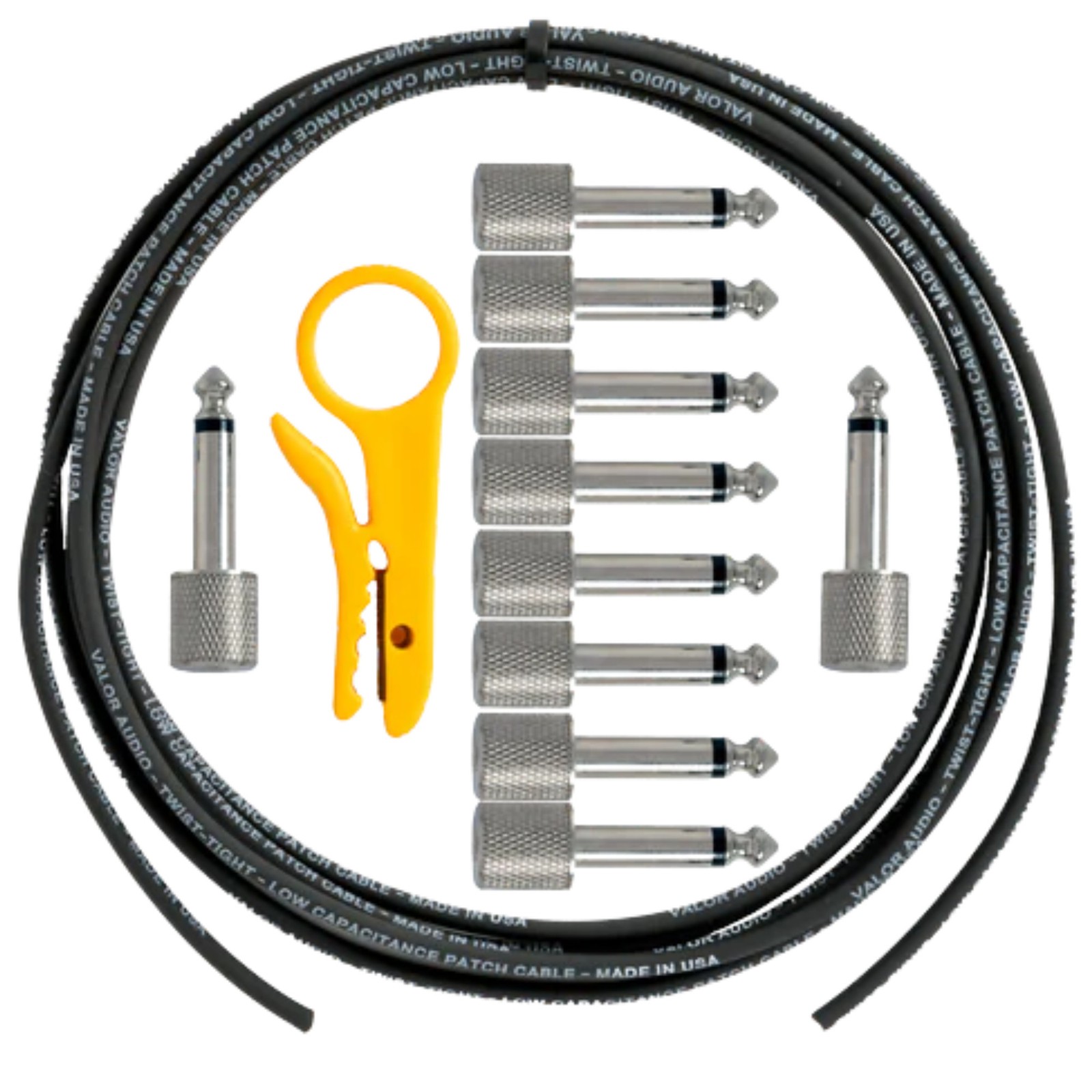 Комплект кабелей Valor Audio для пайки Micro-K 1/4 с прямоугольным разъемом, 10 штук, Черный